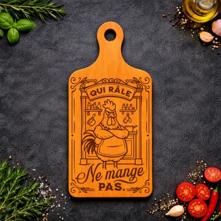 Planche bois “Qui râle ne mange pas !” | Cadeau apéro | AuxSouhaits