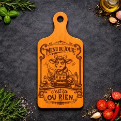 Planche bois “Menu du jour : c’est ça ou rien !” | Cadeau apéro | AuxSouhaits