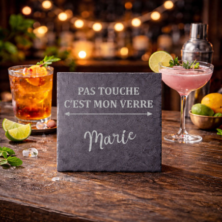 Sous-verre personnalisé humour prénom | Cadeau apéro | AuxSouhaits
