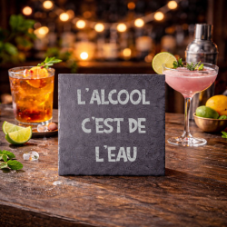 Sous-verre humour alcool gravé | Cadeau apéro | AuxSouhaits