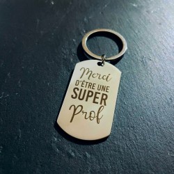 Porte-clé métal “Super prof” | Cadeau enseignant | AuxSouhaits