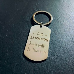 Porte-clé message sécurité gravé | Cadeau émotion | AuxSouhaits