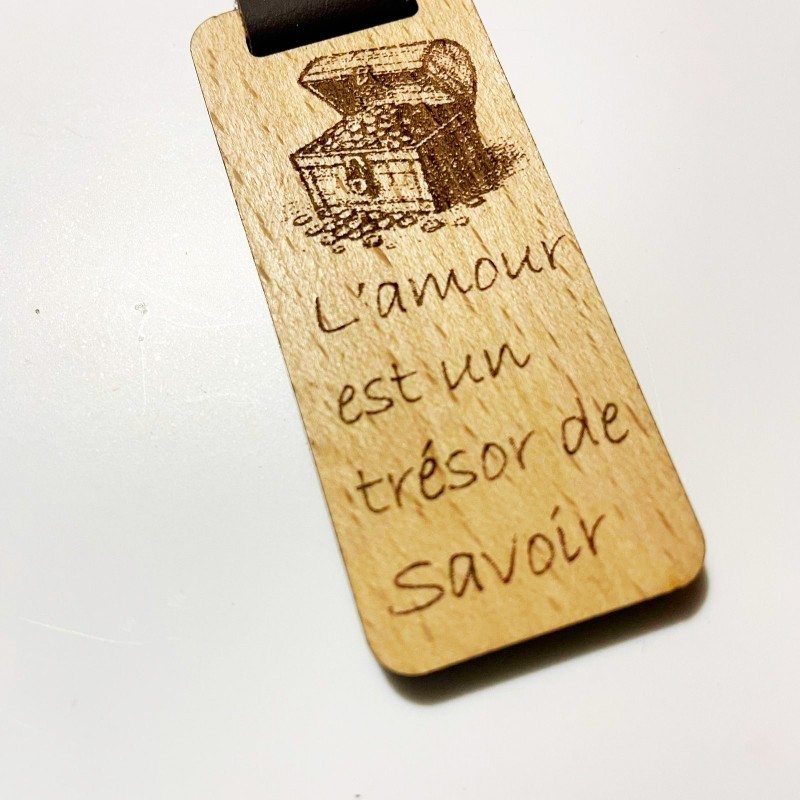 Marque-page bois citation amour | Cadeau lecteur | AuxSouhaits