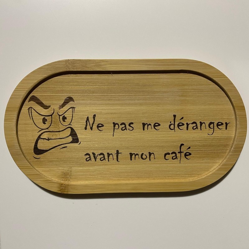 Planche bois humour café | Cadeau original | AuxSouhaits