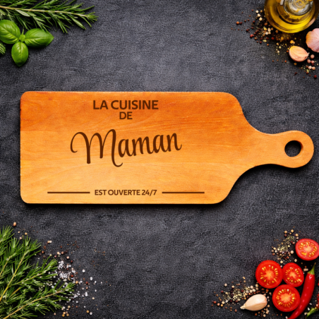 Planche bois “Cuisine de maman” | Cadeau maman | AuxSouhaits