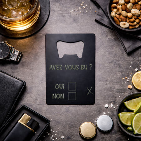 Aux Souhaits - Décapsuleur carte - Avez-vous bu ?