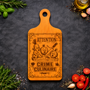 Planche à découper : Attention crime culinaire