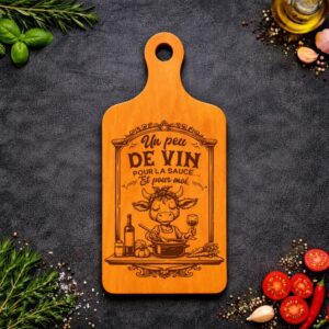 Planche à découper : Un peu de vin pour la sauce… et pour moi !
